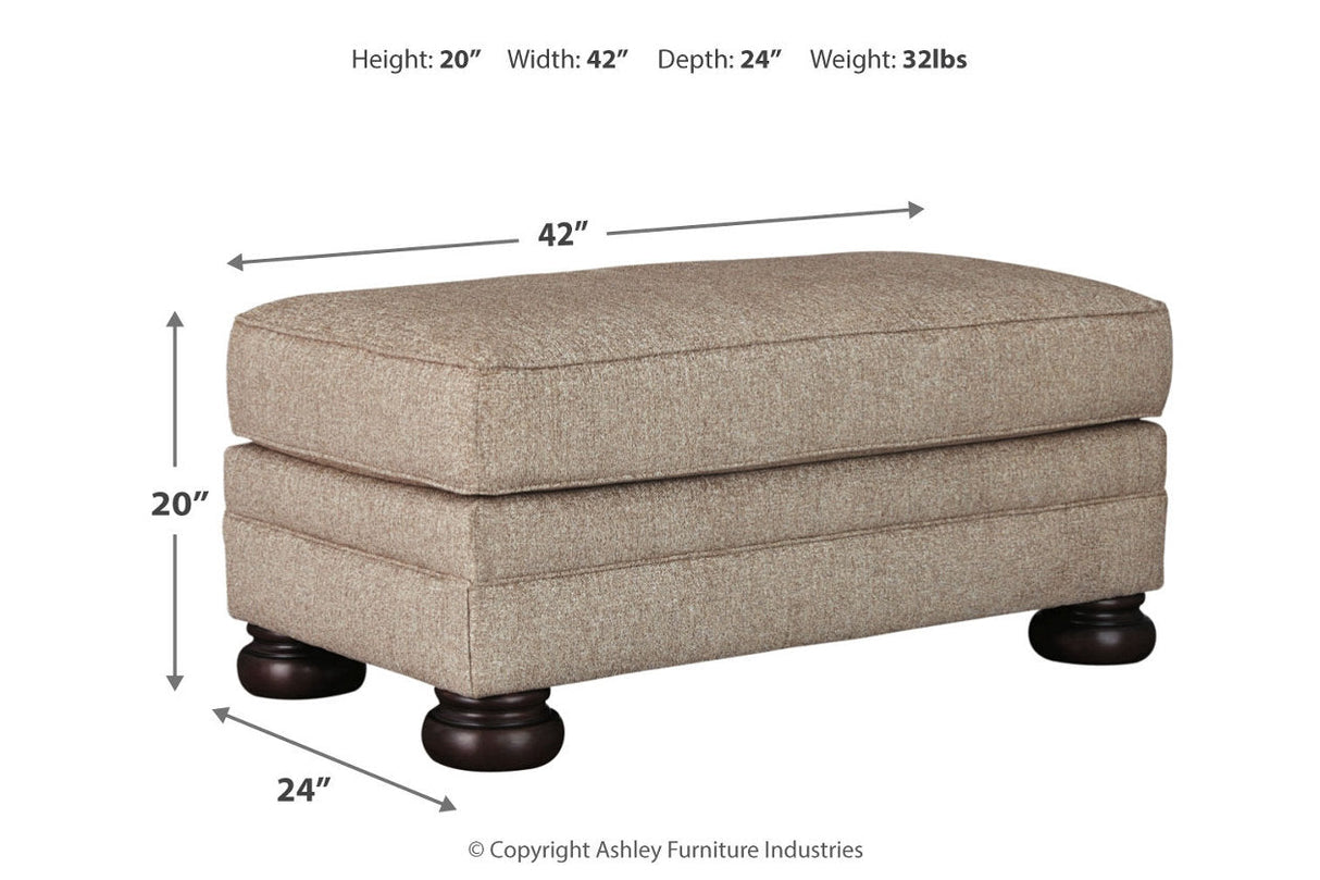 Kananwood Oatmeal Loveseat with Oversized Chair and Ottoman