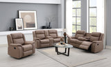 Max Tan 3-Piece Reclining Living Room Set