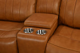 S7572 Fresno Leather Camel 6pcs power Sectional
