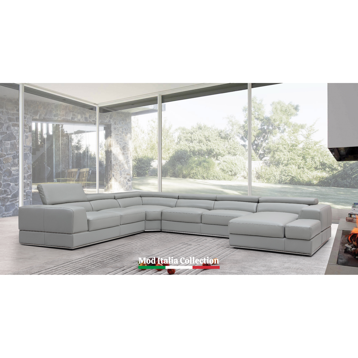 Pella LT. Grey Right Arm Facing (RAF) Sectional by New Era Innovations at Eve Furniture
