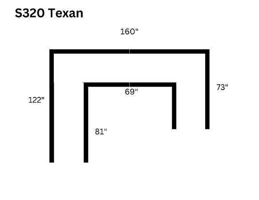 S320 Texan Black 4pcs Sectional