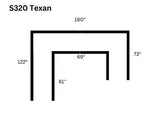 S320 Texan Black 4pcs Sectional