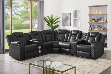 S3480 Eclipse (Black) Power Reclining Sectional