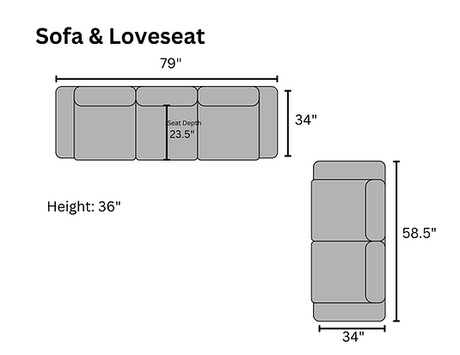 Rivera Grey Sofa And Loveseat