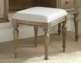 3-Piece Highland Park Vanity Set, Waxed Driftwood (Vanity Desk, Tri-fold Mirror and Bench)