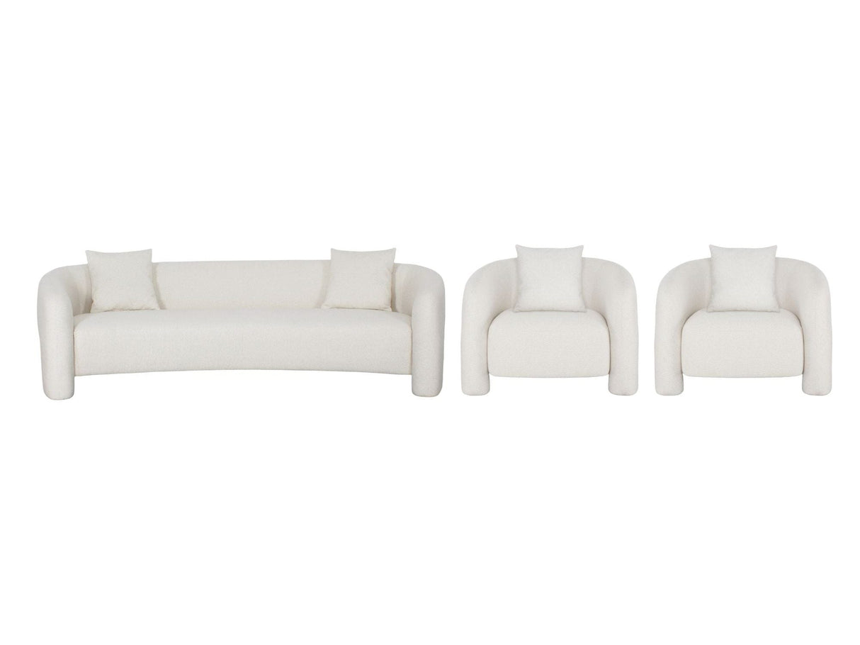 3-Piece Sylvia Sofa and Accent Chair in Angora by Manhattan Comfort at Eve Furniture