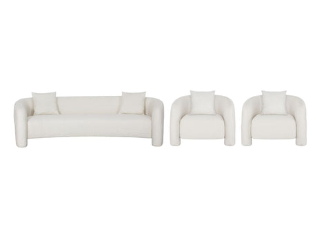 3-Piece Sylvia Sofa and Accent Chair in Angora by Manhattan Comfort at Eve Furniture