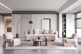 3-Piece Verandah 112" XL Sofa and 2 Accent Chairs in Beige by Manhattan Comfort at Eve Furniture