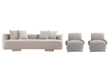 3-Piece Verandah 112" XL Sofa and 2 Accent Chairs in Beige by Manhattan Comfort at Eve Furniture