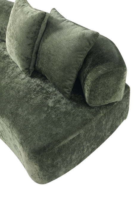3-Piece Verandah 112" XL Sofa and 2 Accent Chairs in Olive Green by Manhattan Comfort at Eve Furniture