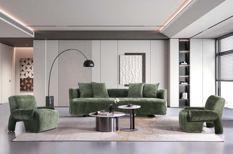 3-Piece Verandah 112" XL Sofa and 2 Accent Chairs in Olive Green by Manhattan Comfort at Eve Furniture