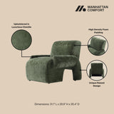 3-Piece Verandah 112" XL Sofa and 2 Accent Chairs in Olive Green by Manhattan Comfort at Eve Furniture