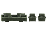 3-Piece Verandah 112" XL Sofa and 2 Accent Chairs in Olive Green by Manhattan Comfort at Eve Furniture