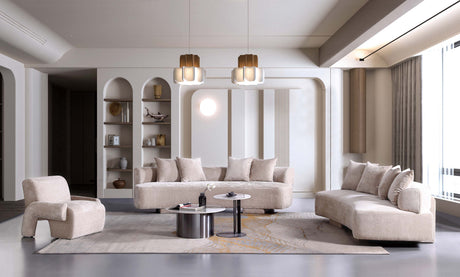 3-Piece Verandah 90.6" Sofa, 112" XL Sofa and Accent Chair in Beige by Manhattan Comfort at Eve Furniture