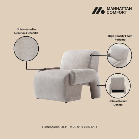 3-Piece Verandah 90.6" Sofa, 112" XL Sofa and Accent Chair in Beige by Manhattan Comfort at Eve Furniture