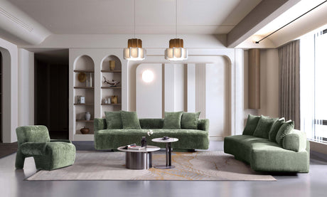 3-Piece Verandah 90.6" Sofa, 112" XL Sofa and Accent Chair in Olive Green by Manhattan Comfort at Eve Furniture