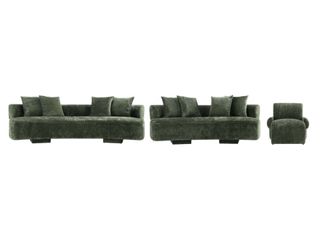 3-Piece Verandah 90.6" Sofa, 112" XL Sofa and Accent Chair in Olive Green by Manhattan Comfort at Eve Furniture