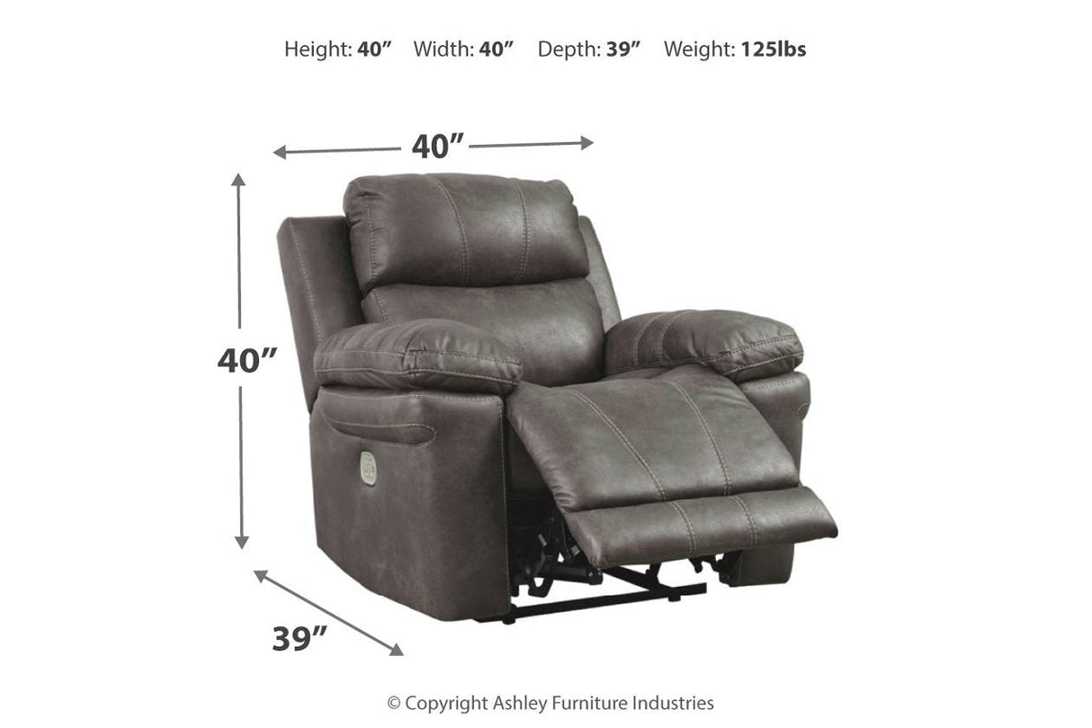 Erlangen Midnight Power Recliner