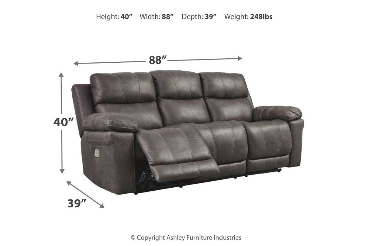 Erlangen Midnight Power Reclining Sofa