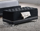 Barzini Black Tufted Rectangular Trunk with Nailhead by Coaster at Eve Furniture