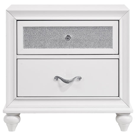 Barzini White 4-Piece Eastern King Upholstered Tufted Bedroom Set by Coaster at Eve Furniture