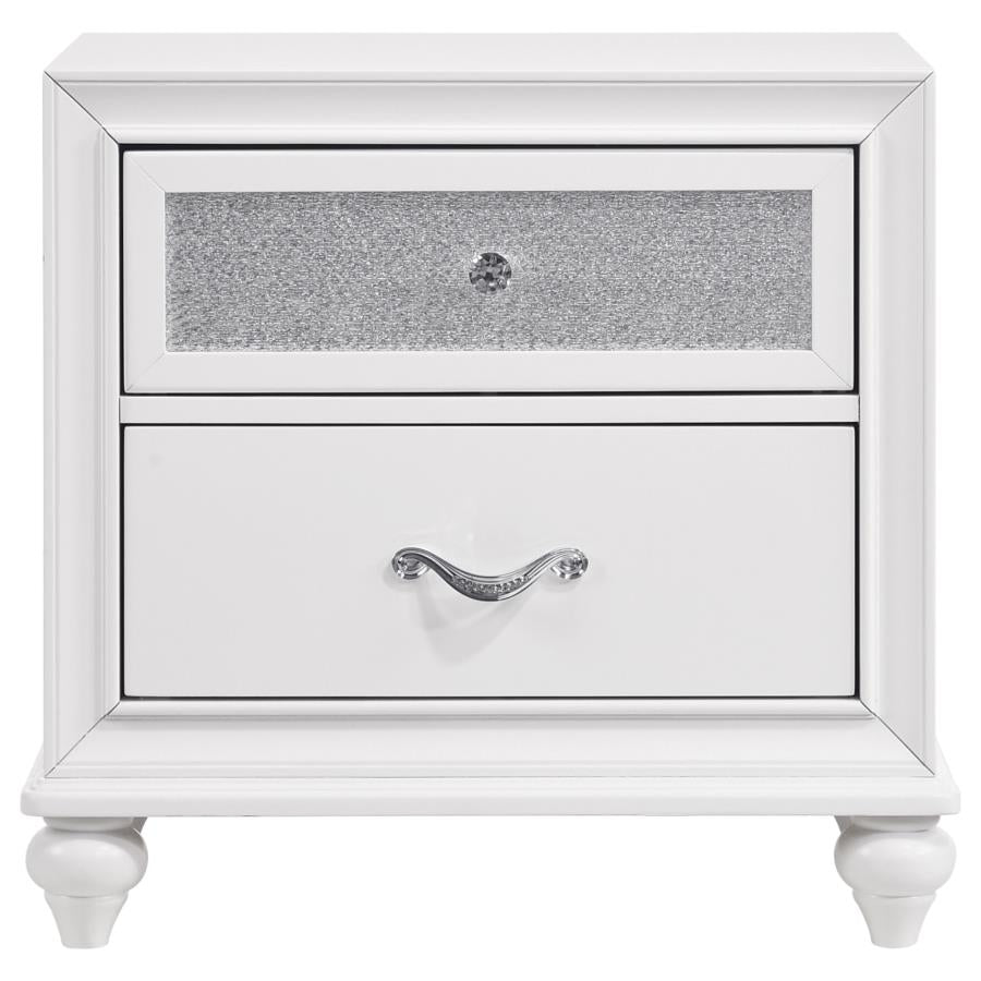 Barzini White 4-Piece California King Upholstered Tufted Bedroom Set by Coaster at Eve Furniture
