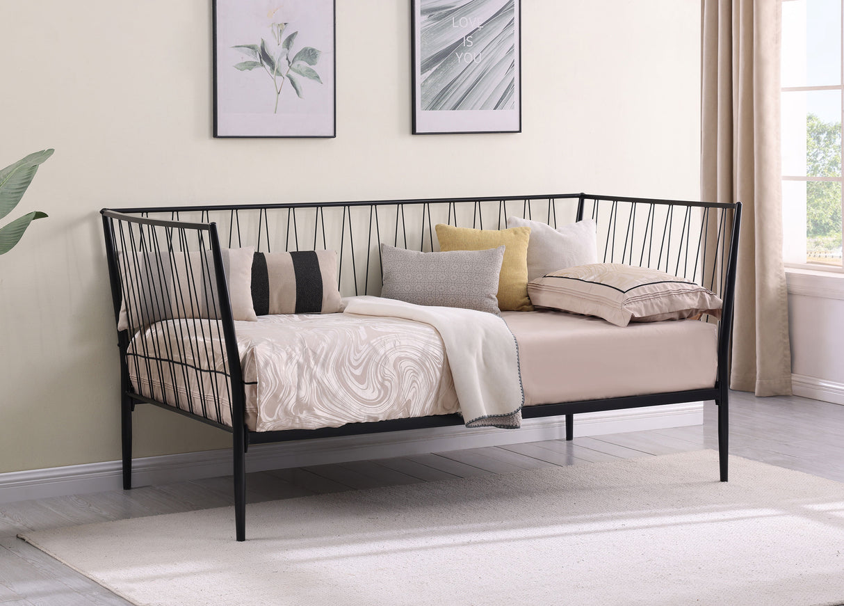 Richland Black Metal Twin Daybed Bed Frame Matte