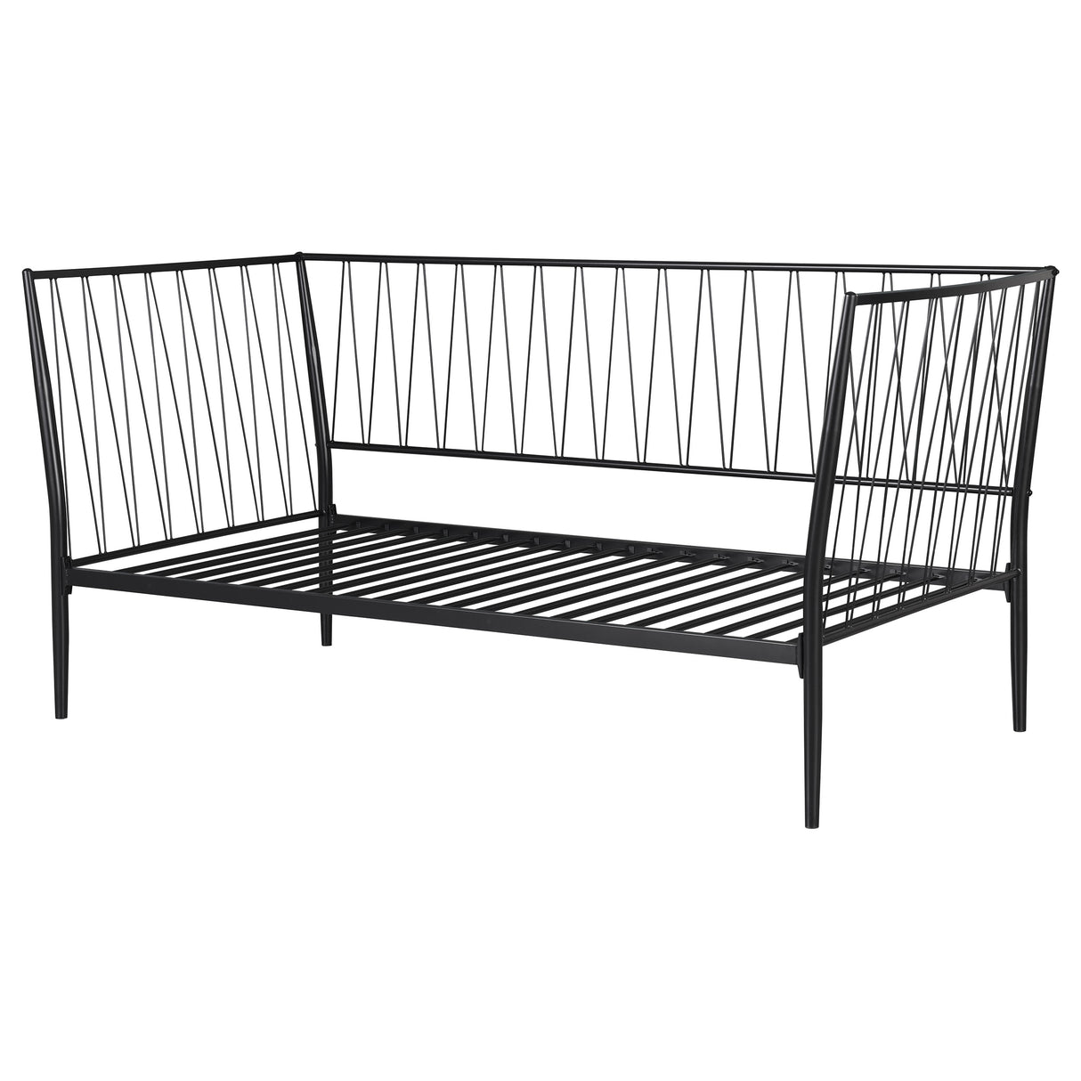 Richland Black Metal Twin Daybed Bed Frame Matte