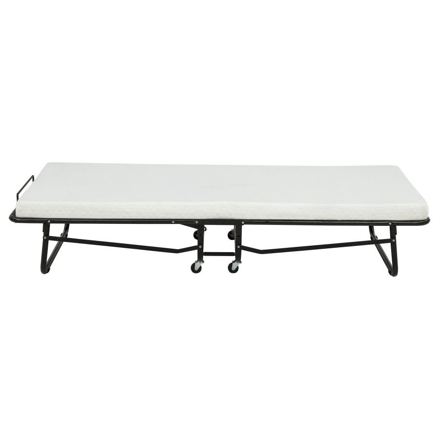 Massey Black Twin Folding Bed Frame with Memory Foam Mattress by Coaster at Eve Furniture