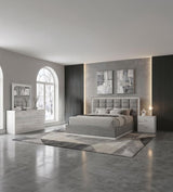 Viana Grey and White High Gloss 4-Piece Eastern King Platform Bedroom Set by Coaster at Eve Furniture