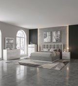 Viana Grey and White High Gloss 5-Piece Queen Platform Bedroom Set by Coaster at Eve Furniture