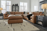 Emilia Caramel Leather 5-Piece Modular Sectional