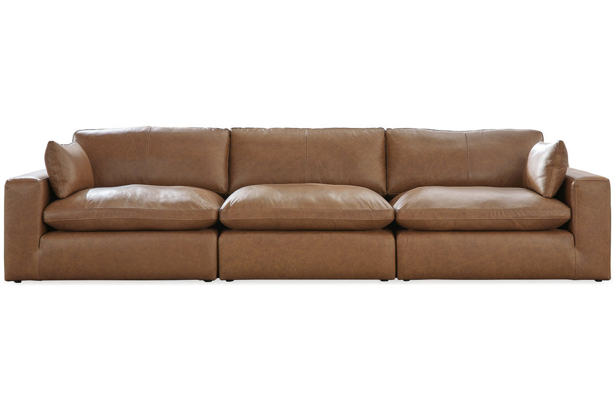 Emilia Caramel Leather 3-Piece Sofa