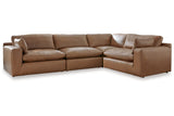 Emilia Caramel Leather 4-Piece Modular Sectional