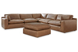 Emilia Caramel 5-Piece Sectional and Ottoman