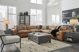 Emilia Caramel Leather 5-Piece Modular Sectional