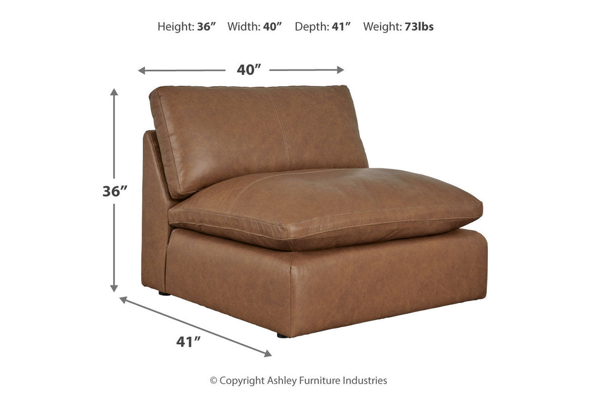 Emilia Caramel 5-Piece Sectional and Ottoman