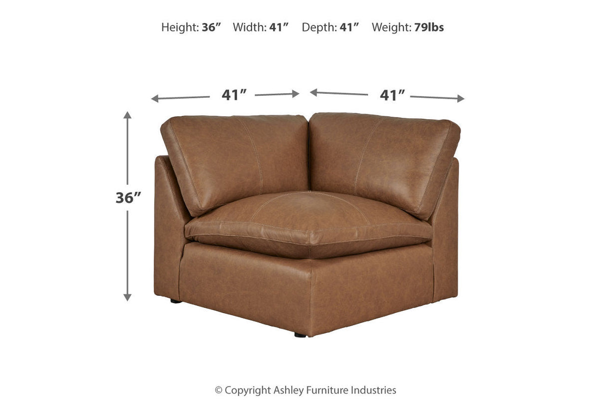 Emilia Caramel 5-Piece Sectional and Ottoman