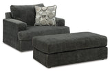 Karinne Smoke Oversized Chair and Ottoman