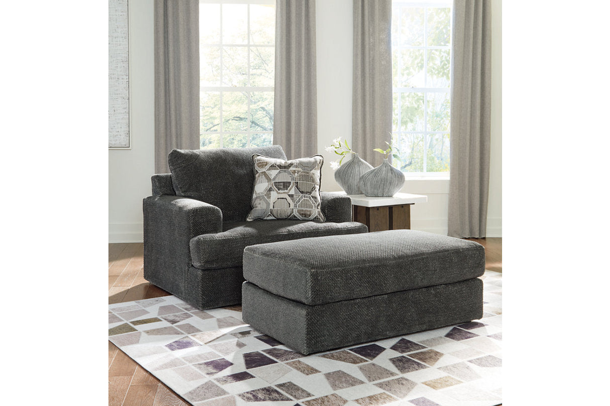 Karinne Smoke Oversized Chair and Ottoman