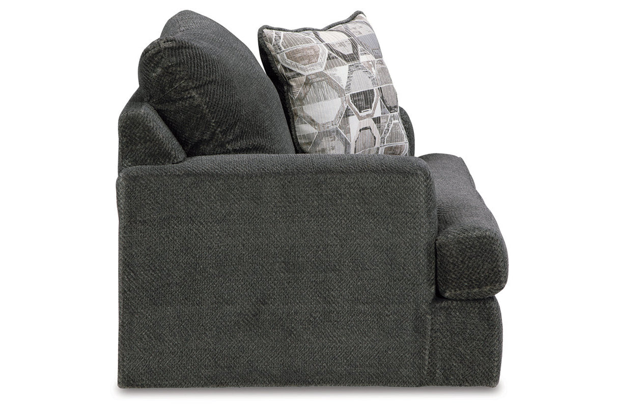 Karinne Smoke Oversized Chair and Ottoman