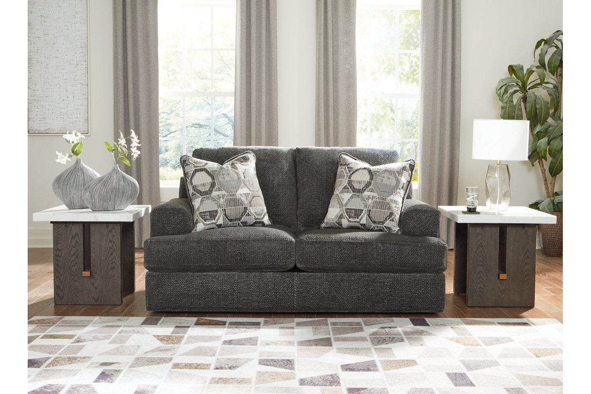 Karinne Smoke Sofa and Loveseat