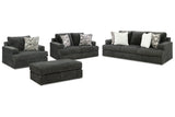 Karinne Smoke Sofa, Loveseat, Oversized Chair and Ottoman