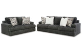 Karinne Smoke Sofa and Loveseat