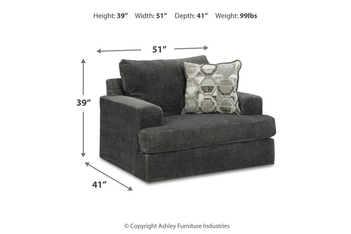 Karinne Smoke Sofa, Loveseat, Oversized Chair and Ottoman