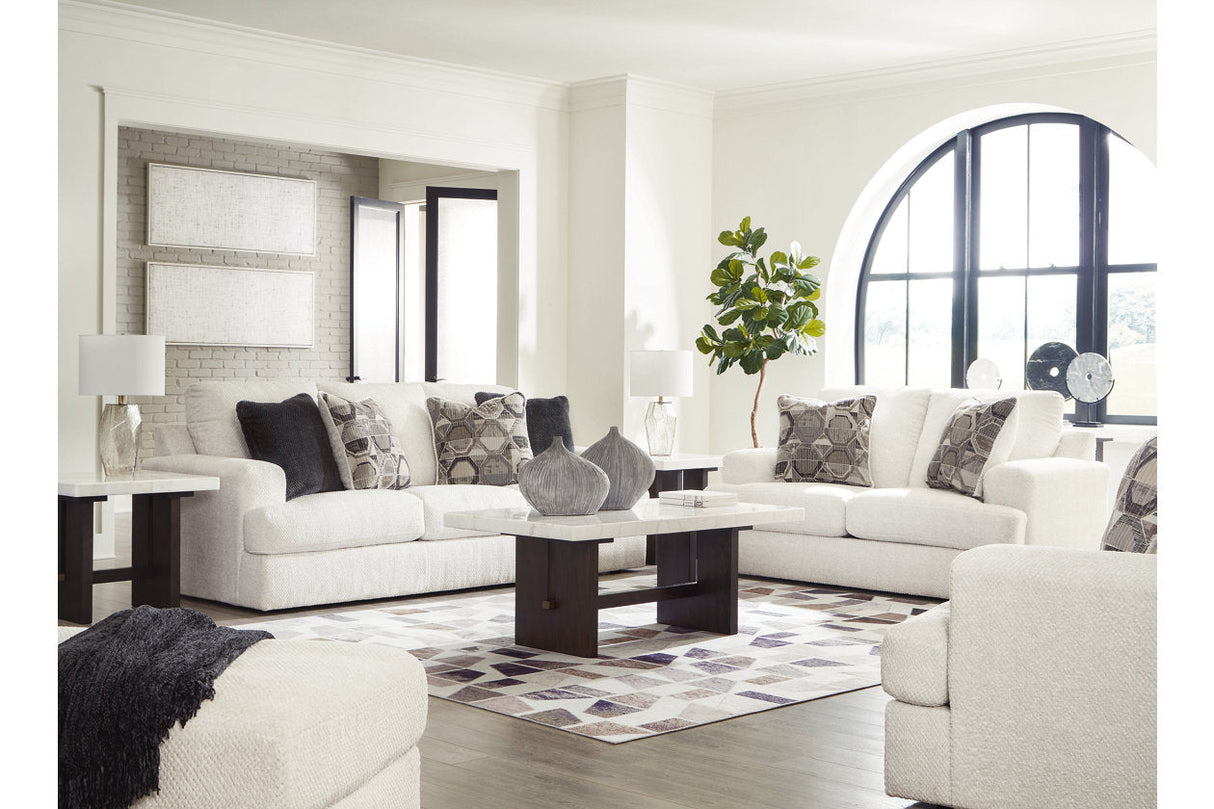 Karinne Linen Sofa, Loveseat, Oversized Chair and Ottoman