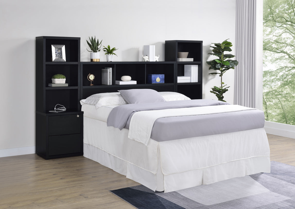 Westpark Black 3-Piece Queen Bedroom Set Bookcase Headboard by Coaster at Eve Furniture