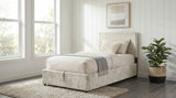 Reeves Beige Upholstered Twin Lift-Top Storage Platform Bed