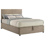 Reeves Tan Upholstered Full Lift-Top Storage Platform Bed