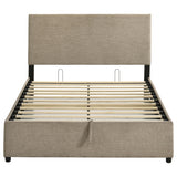 Reeves Tan Upholstered Full Lift-Top Storage Platform Bed